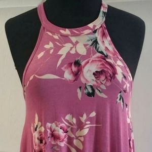 Brand New Boutique, Floral Sleeveless Top, Berry Color